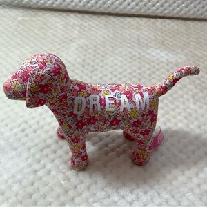 Pink Victorias Secret DREAM Floral Plush Puppy Dog Stuffed Animal Toy